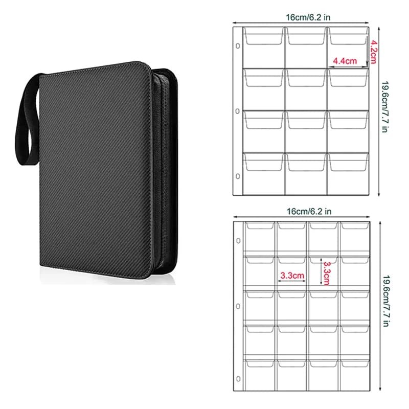 A5 Coin Collection Album Zipper 25/29/30/40mm Coin Storage Album Pocket Pages for Euro Large Coins Badge Coin Binder Sheets Book
