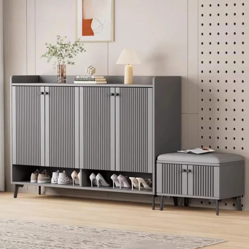 Aesthetic White Shoe Cabinet Modern Minimalism Luxury Design Storage Shoe Cabinet Fashion Interior Sapateira Trendy Furniture