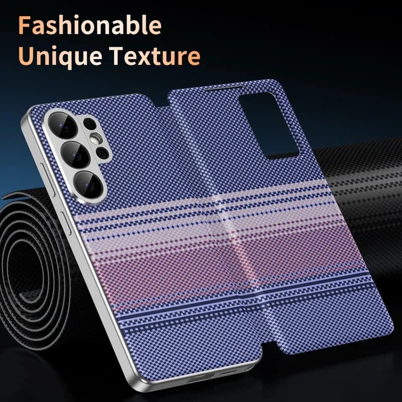 For Samsung Galaxy S26, S25, S24, S23 S22 Ultra Flip Smart Window Display with Card Slot Bracket  APP Luxury Leather Phone Cover