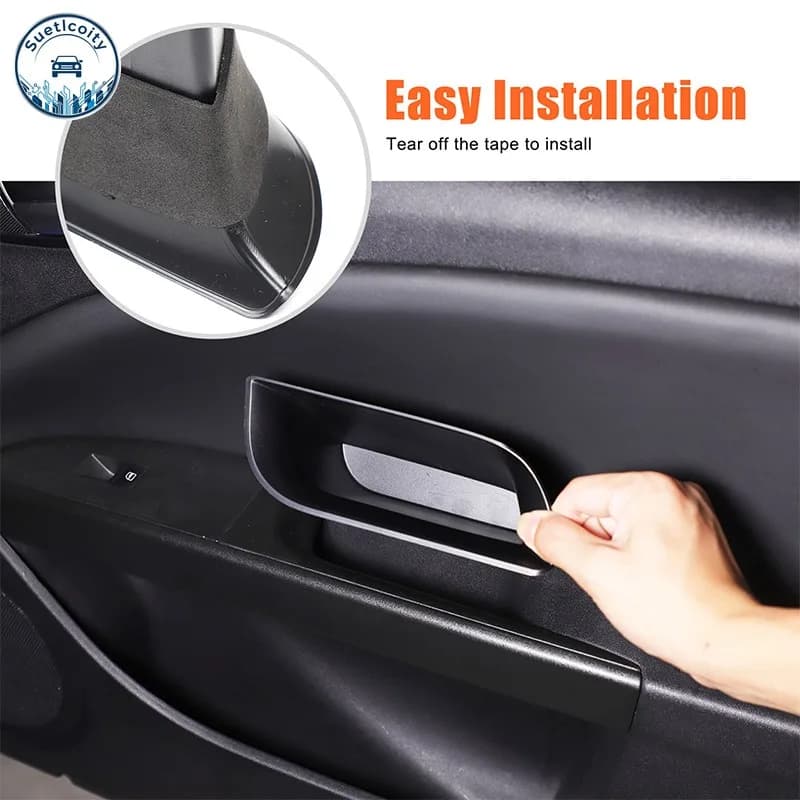 For Seat Leon 2008-2012 ABS Black Car Front Door Handrail Sort Out Storage Box storage box tray Interior Car Accessories