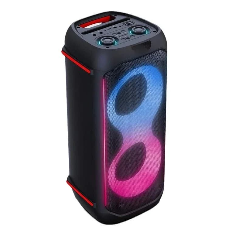 Pro Party Box Speaker 6.5 * 2 Bass Light Emitting Diode and Karaoke Microphone Outdoor Party