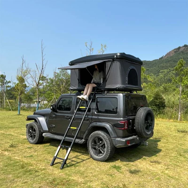 Auto Parts Lightweight ABS Hard Shell Straight Bracing Rooftop Tent For SUV Pickup