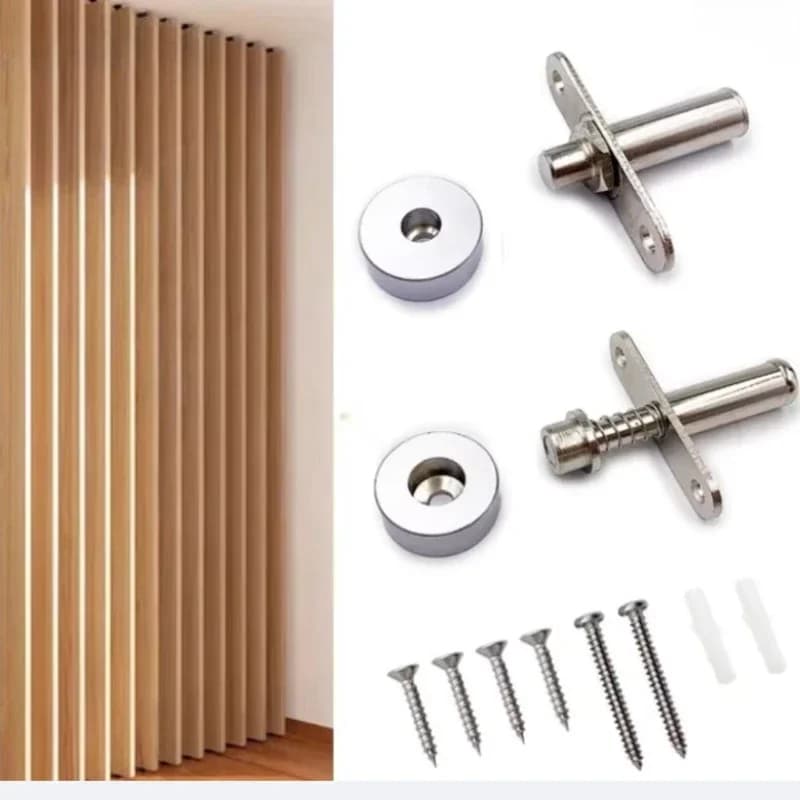 1SET Invisible Door Catch Concealed Spring Plunger Stainless Steel Magnetic Touch Catch Holder Heavy Duty Cabinet Latch Hardware