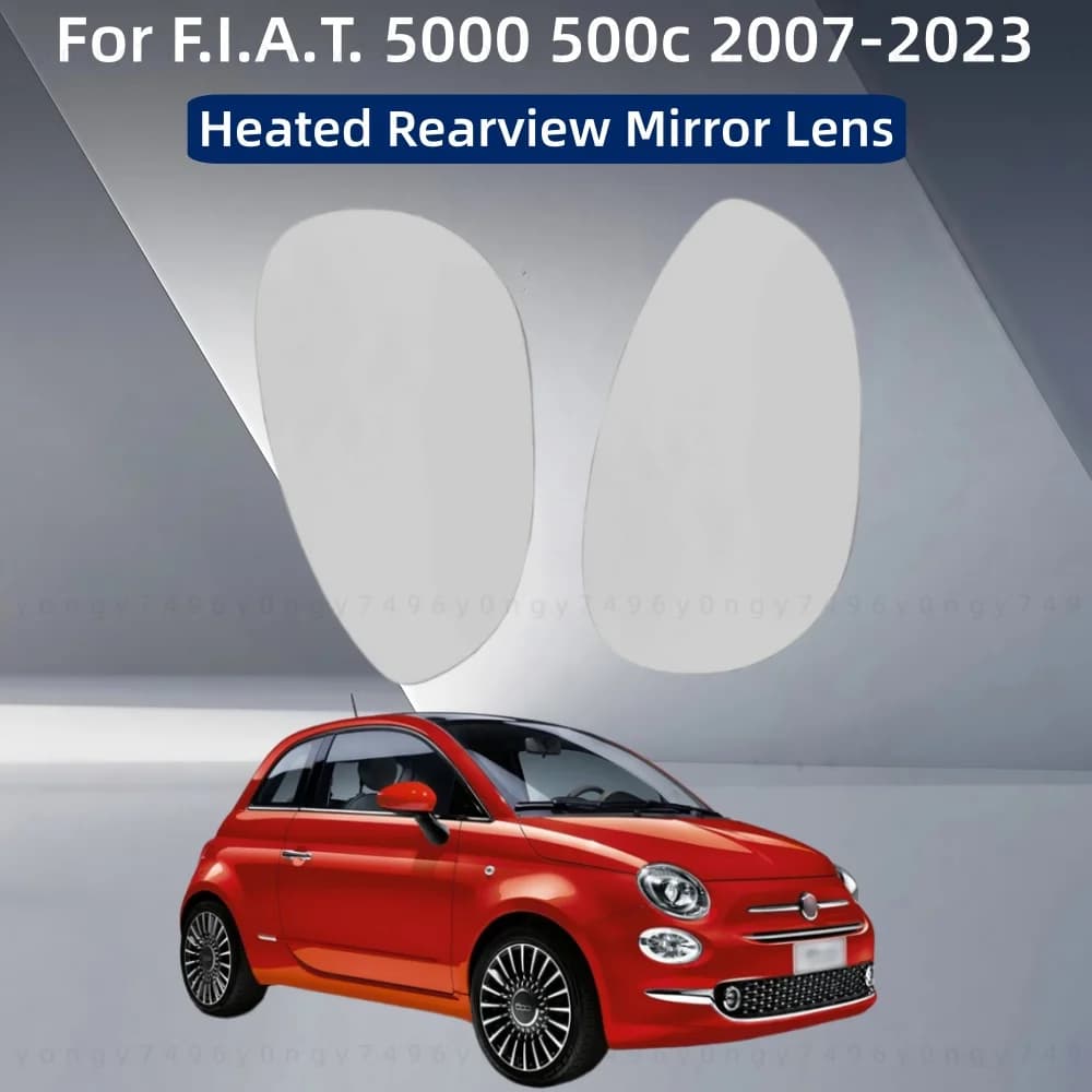 Car Rearview Accessories Heated Rearview Mirror Lens For FIAT 5000 500c 2007 2008 2009 2010 2011 2012 2013 - 2023 Decoration