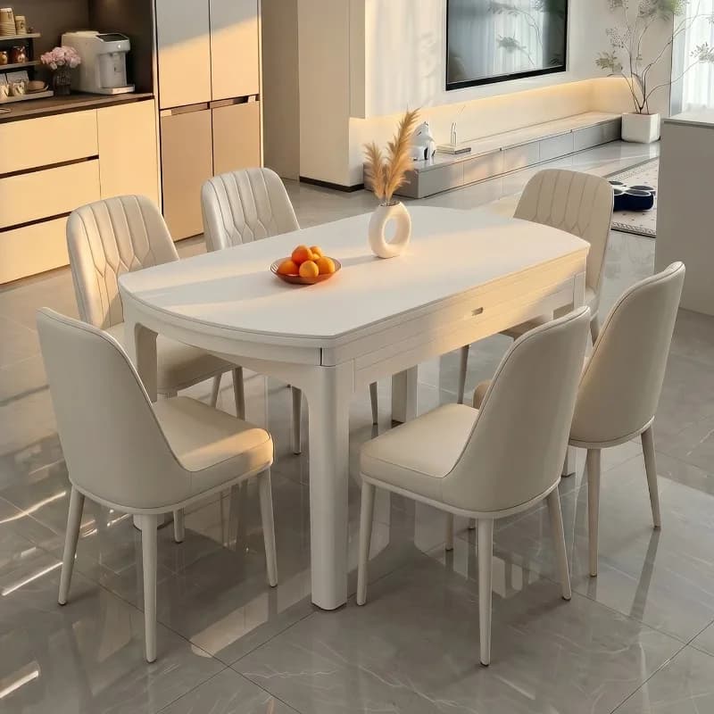Center Marble Dining Table Wood Chairs Restaurant Kitchen Coffee Dining Table Space Saving Nordic Muebles Commercial Furniture