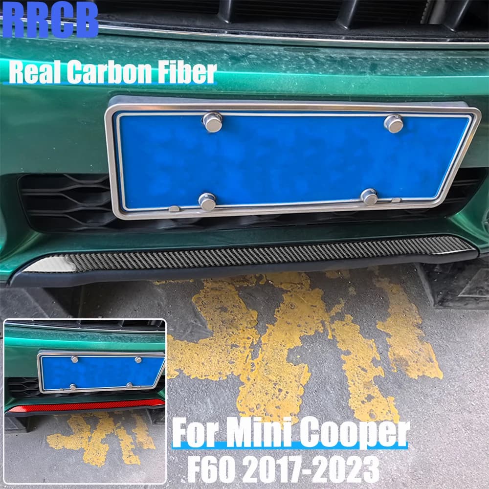 Real Carbon Fiber Car Accessories Front bumper Panel Decorative Trim Soft Cover Sticker For MINI F60 Countryman/Cooper 2017-2023