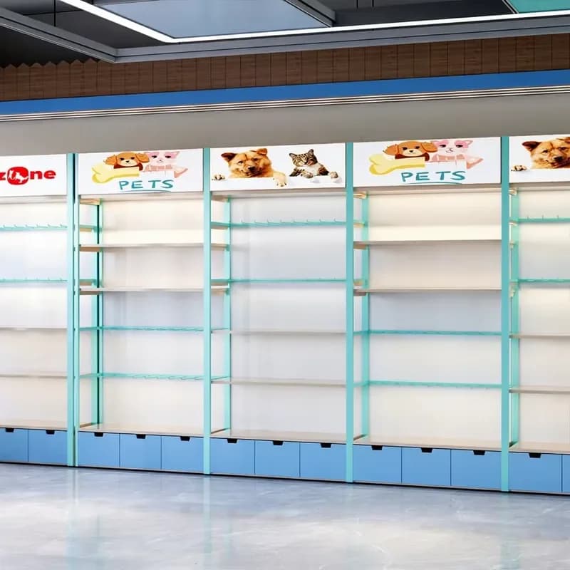 Display Shop Shelves Grocery Display Convenience Store Rack Shelves for Retail Store Peg Hooks Gondola Shelving