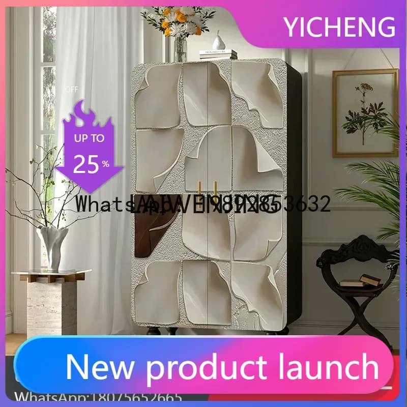 LYY simple solid wood wardrobe household cloakroom wardrobe bedroom storage living room entrance cabinet free installation