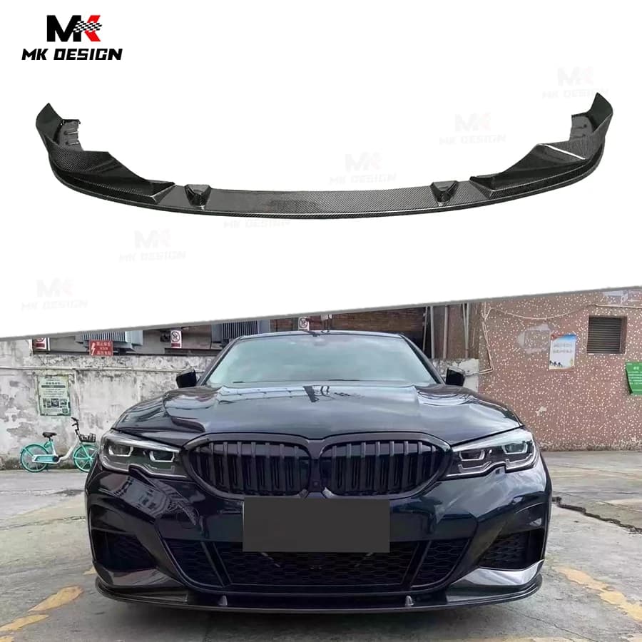 Carbon Fiber 3D Style Front Bumper Lip Chin Spoiler for BMW 3 Series G20 G28 M Tech 2021+ Front Lip Splitter Car Accessories