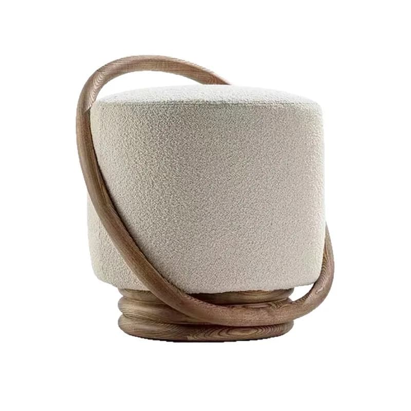 Solid wood makeup stool, living room footstool, movable round stool