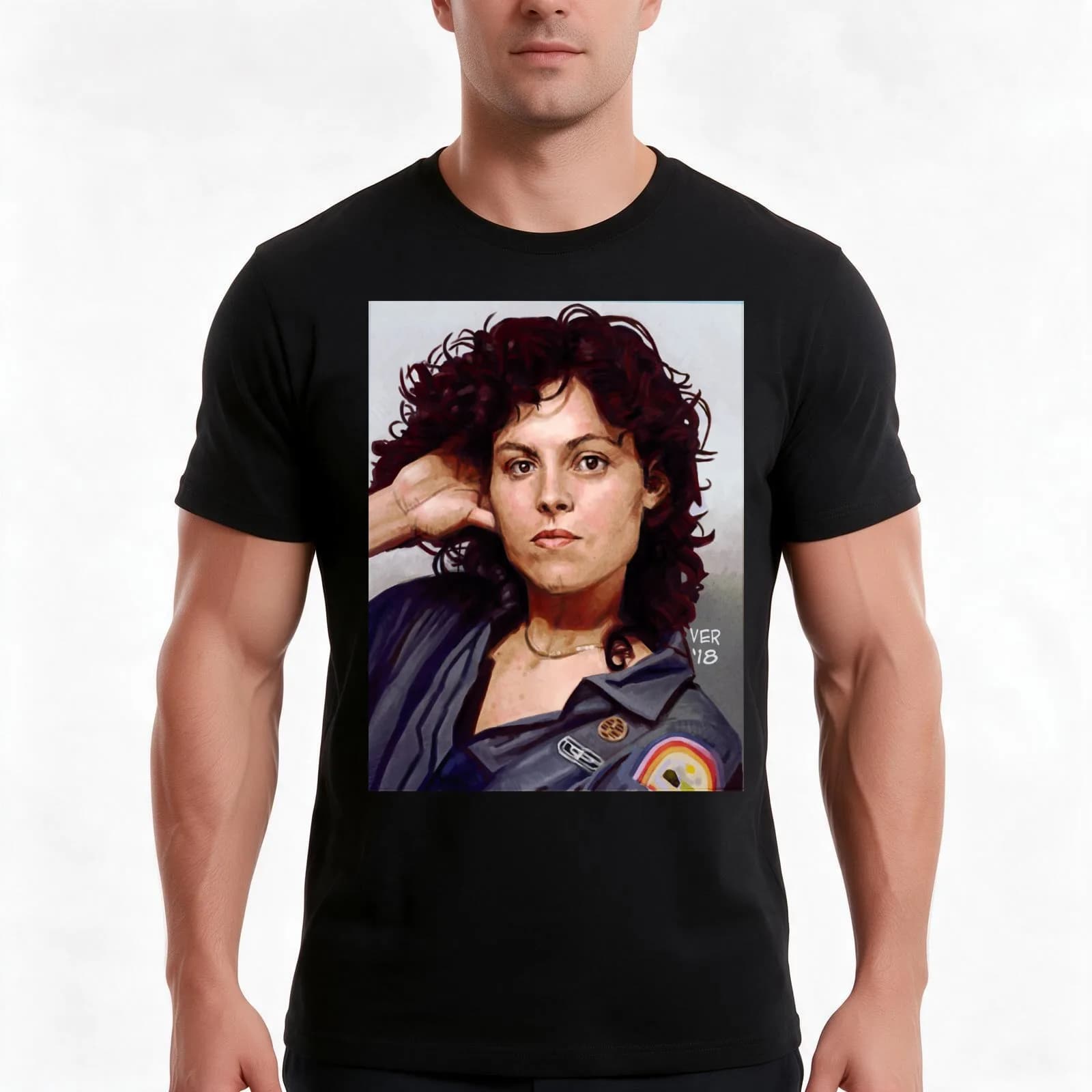 Sigourney Weaver 79 T-Shirt, Summer Casual Cotton Tee, Oversized Streetwear Tops, Vintage Graphic Print, Loose Fit Short Sleeve