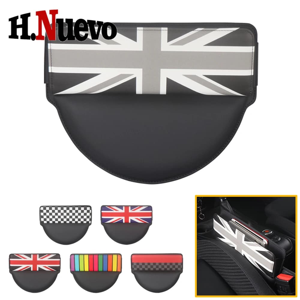 Car Seat Gap Anti-Leak Storage Bags Pocket For Mini Cooper R50 R55 R56 F54 F55 F60 Leather Card Keys Phone Holder Accessories