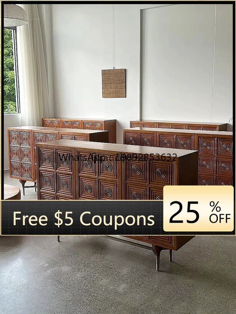 FF French medieval solid wood living room decorative locker modern side cabinet