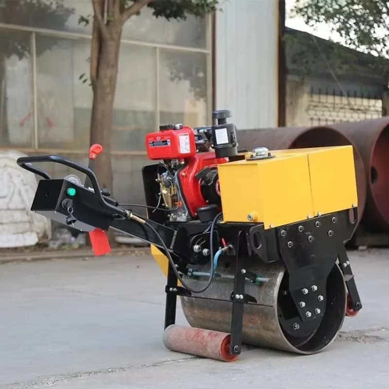 High Efficiency Walk behind Double Drum Vibratory Road Roller for Asphalt Compaction with Motor Bearing & Gear