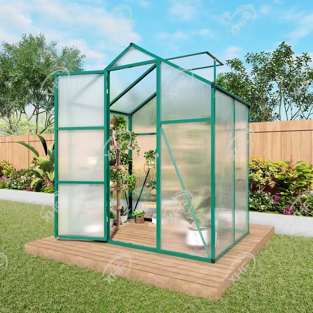 Outdoor Greenhouse,Small Walk-in Greenhouse With Vented Roof Window, Aluminum Frame With Quick-Installation Structure,for Garden