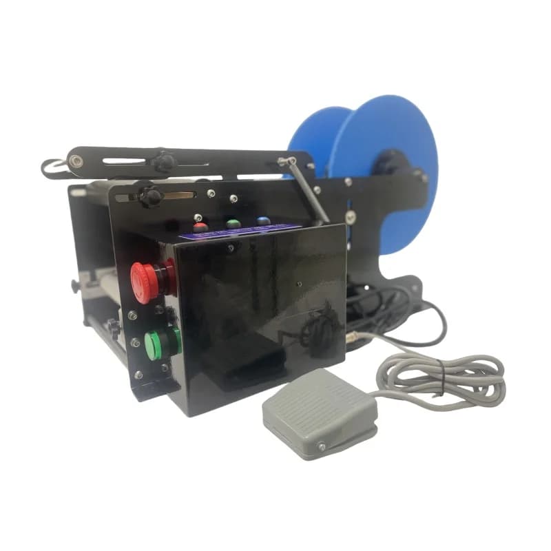 Small Desktop Semi - Automatic Round Bottle Sticker Labeling Machine For Spirits Wine Cans And Jars