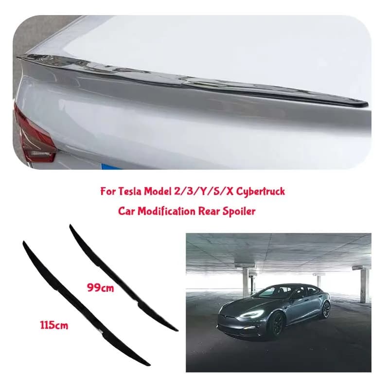 For Tesla Model 2/3/Y/S/X Cybertruck PVC Material Car Special Tail Wing Punch-Free Integrated Paste Auto Spoiler car wing