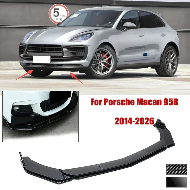 5pcs Front Bumper Shovel For Porsche Macan 95B 2014-2026 Spoiler Front Bumper Deflector Anti Scratch Protection Device