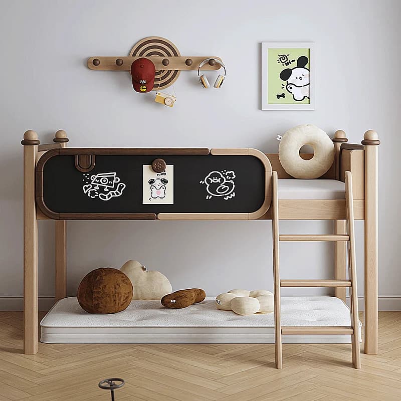 HYS biscuit bed children solid wood children up and down storage small apartment medium high bed half high bed