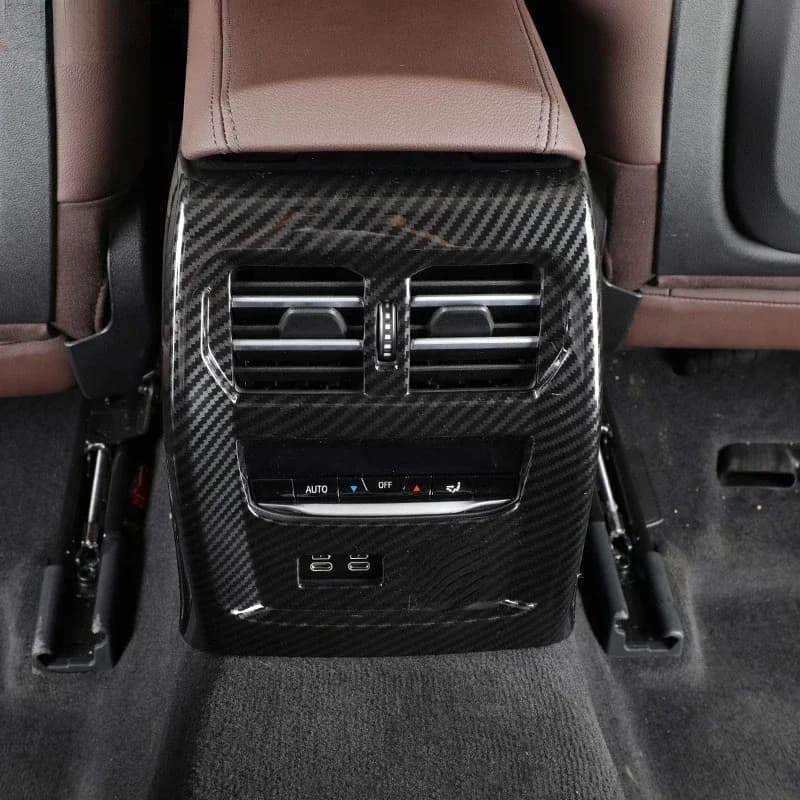 For BMW 3 Series G20 G28 2020-2024 ABS Carbon Fiber Car Rear Air Outlet Anti-kick Panels Frame Cover Sticker Car Accessories