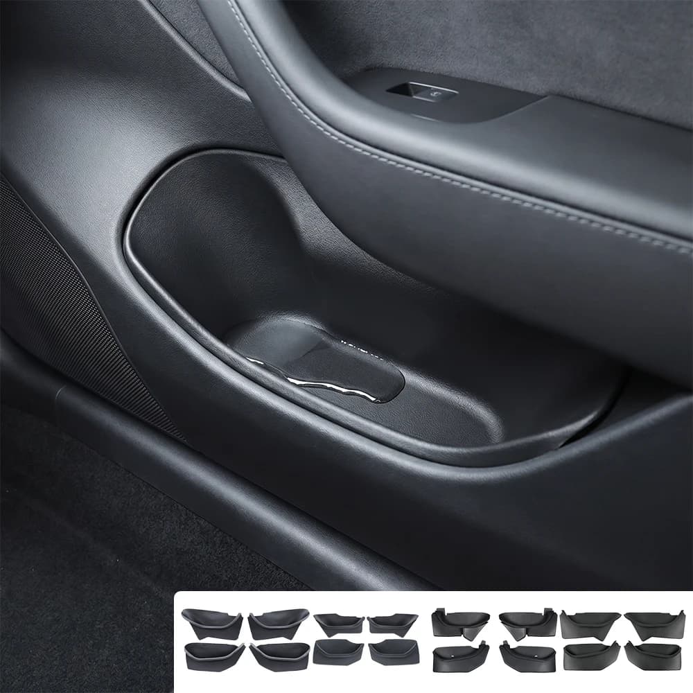 For Tesla Model YL Model 3 Highland Model Y 2021-2024 Car Side Door Storage Box Gate Slot Anti Dirty Storage Tidying Accessories