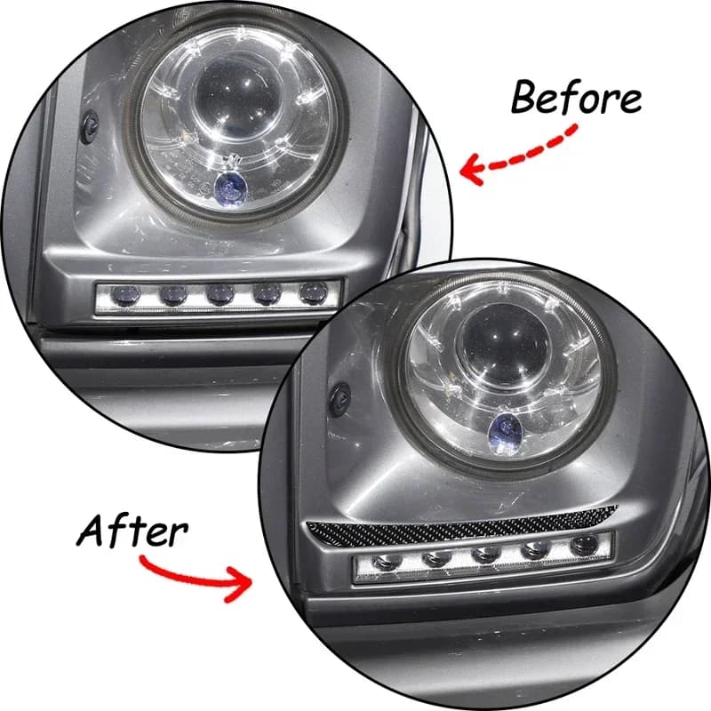 2Pcs Soft Carbon Fiber For Mercedes-Benz G-class W463 2007-2018 Car Headlight Eyebrow Decoration Sticker Car Accessories