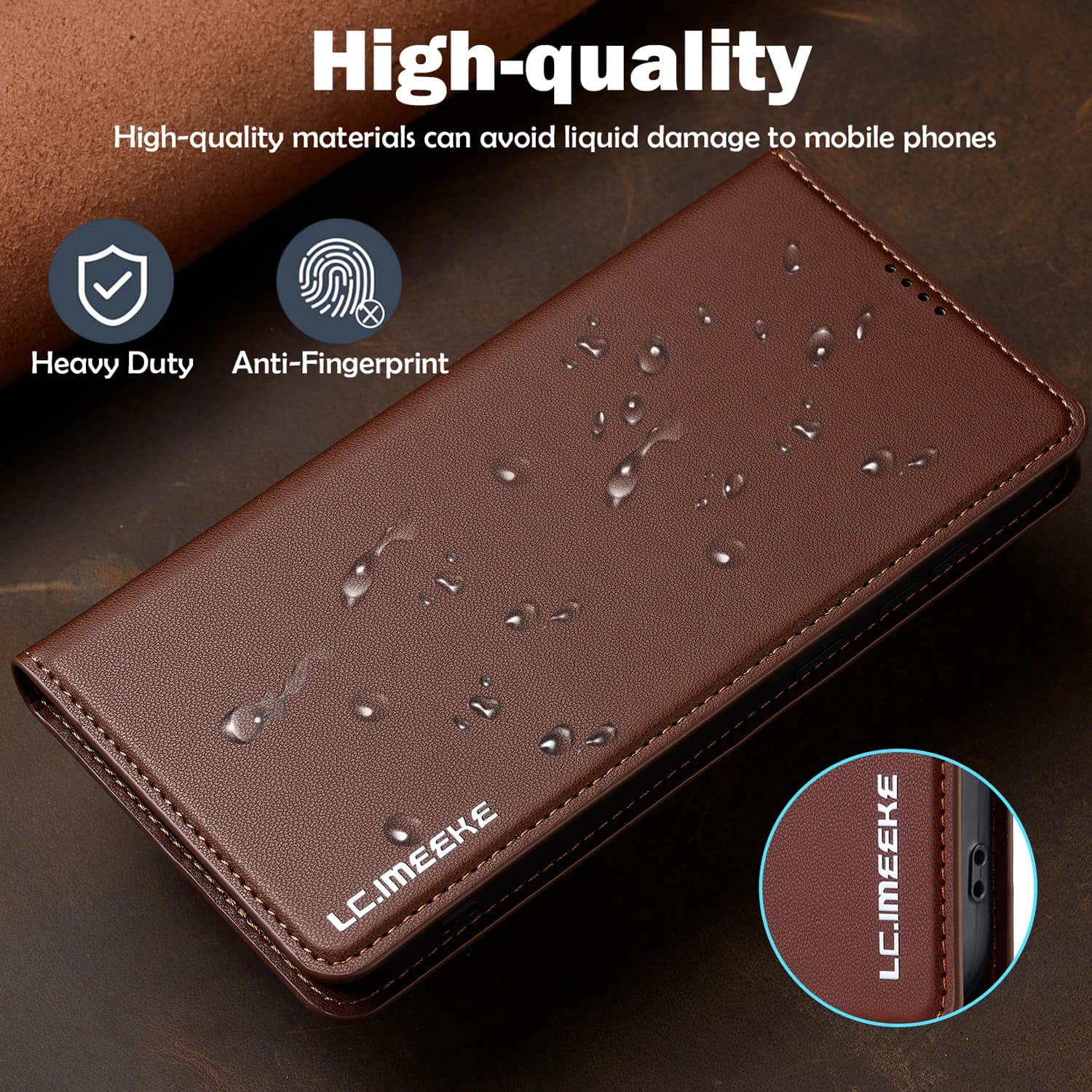 LC.IMEEKE-L1 Luxury Flip Wallet Leather Case Stand Cover For Samsung Galaxy S25 FE S24 S23 S22 S21 Ultra Plus Protective Skins
