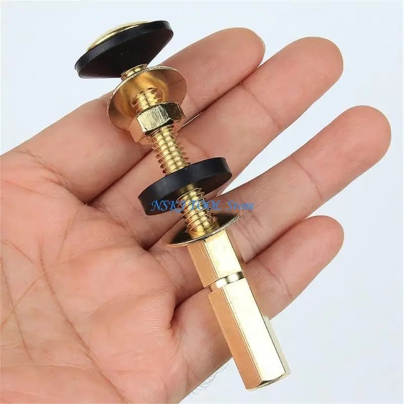 L8RC 2Pcs Toilet Bolts Set Sturdy Carbon Steel Screws and Rubber Gaskets for Leak Prevention Easy Installion Designs