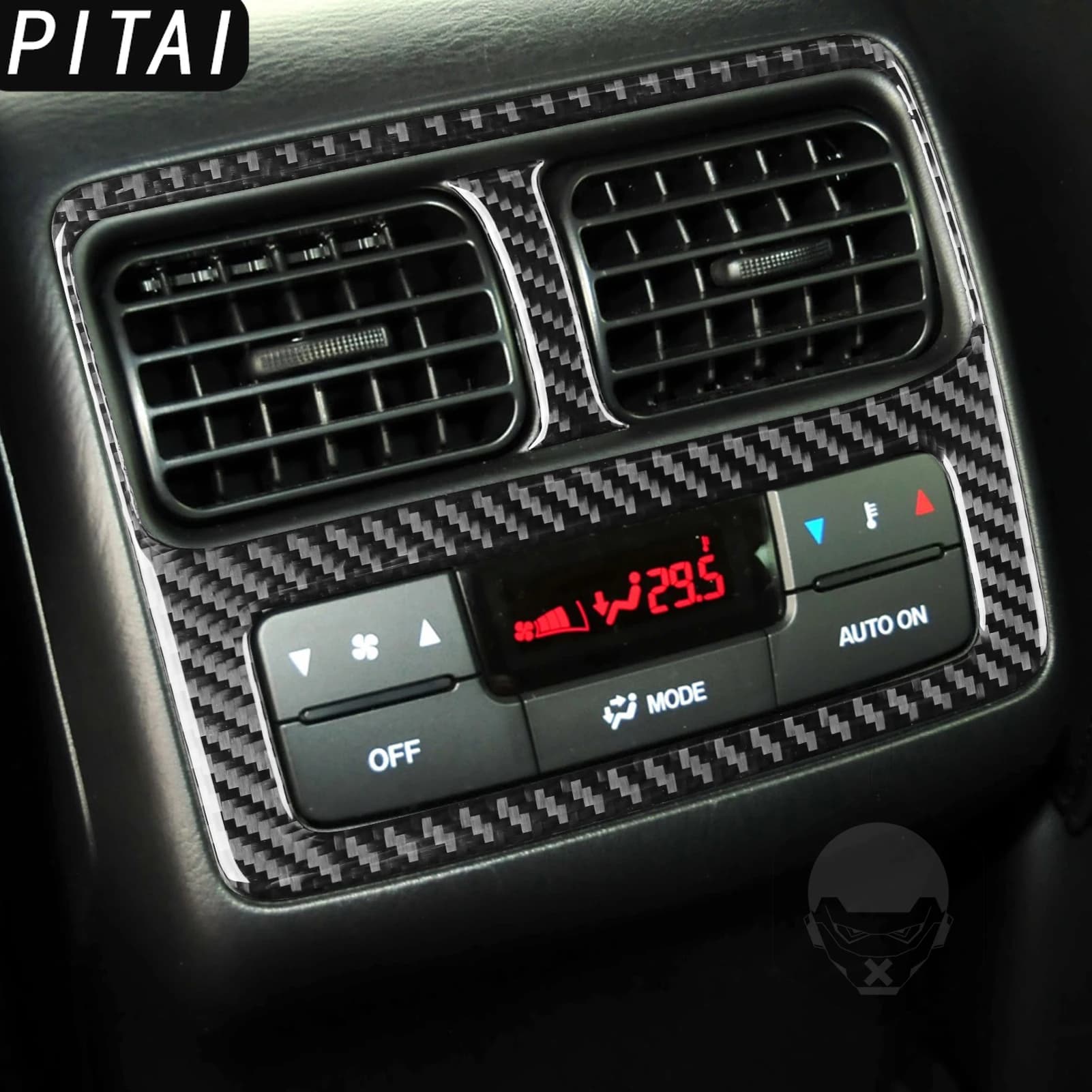 For Mazda CX9 2010-2015 Carbon Fiber Rear Console AC Control Panel Trim Strips Car Interior Accessories Decoration Sticker