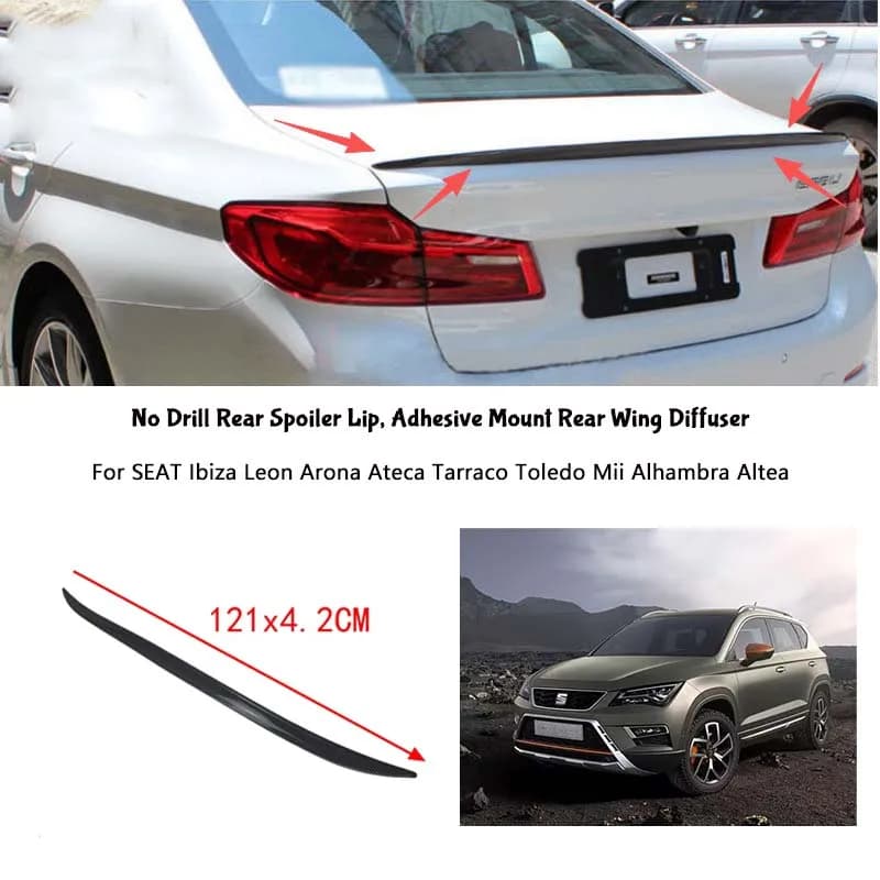 For SEAT Ibiza Leon Arona Ateca Tarraco Toledo Mii Alhambra Altea Rear Wing Lip Car Rear Trunk Boot Lip Spoiler Wing