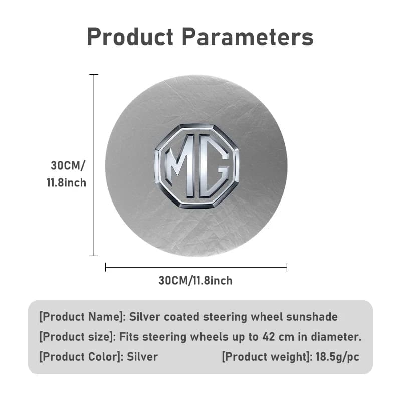 Anti-UV Car Steering Wheel Sunshade Cover Sun Heat Insulation Shield Visor Protector Fits MG HS ZS GS MG3 MG5 MG6 MG7 Hector GT