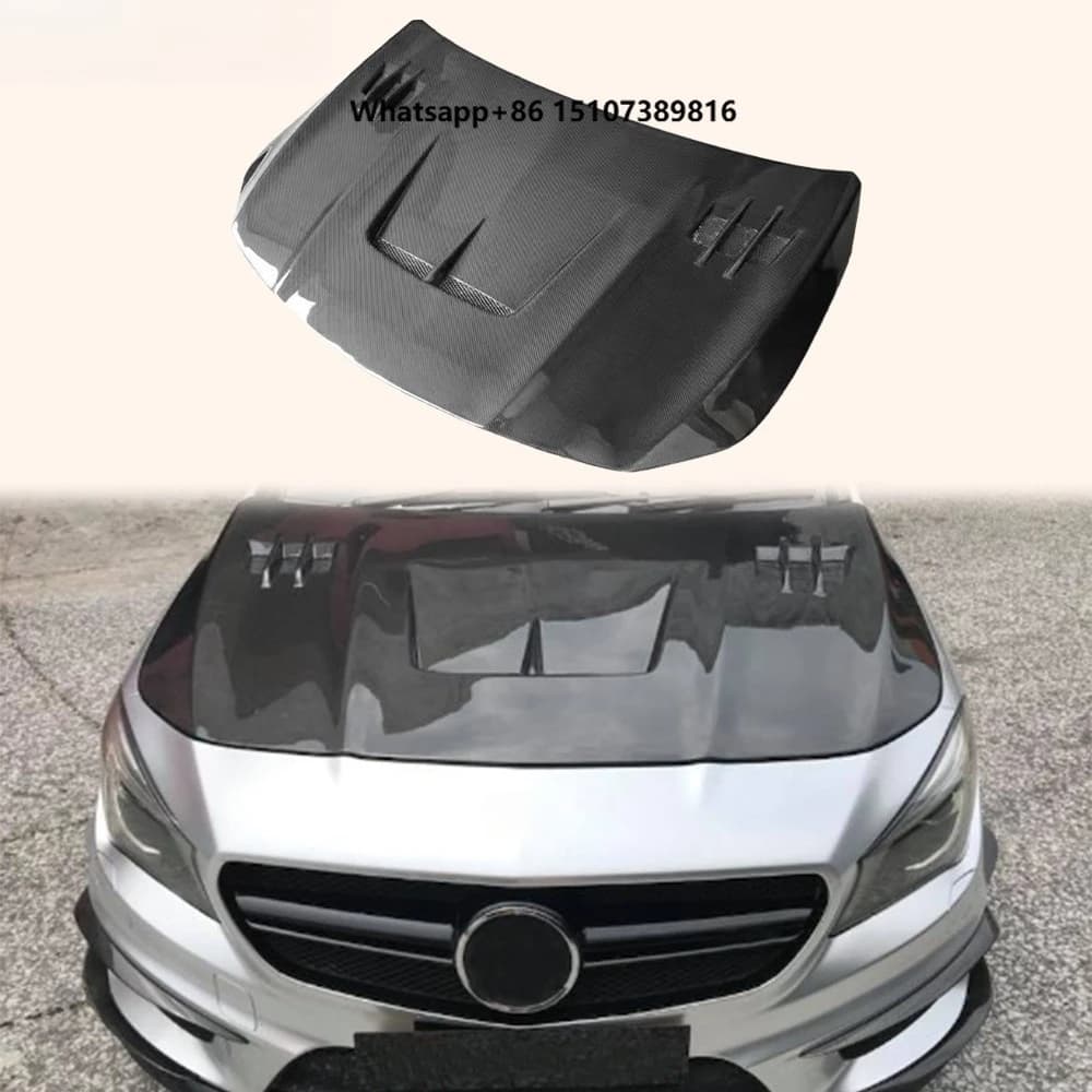 For  CLA 45 13-19 Carbon KZA Style Front Vented Cooling Hood