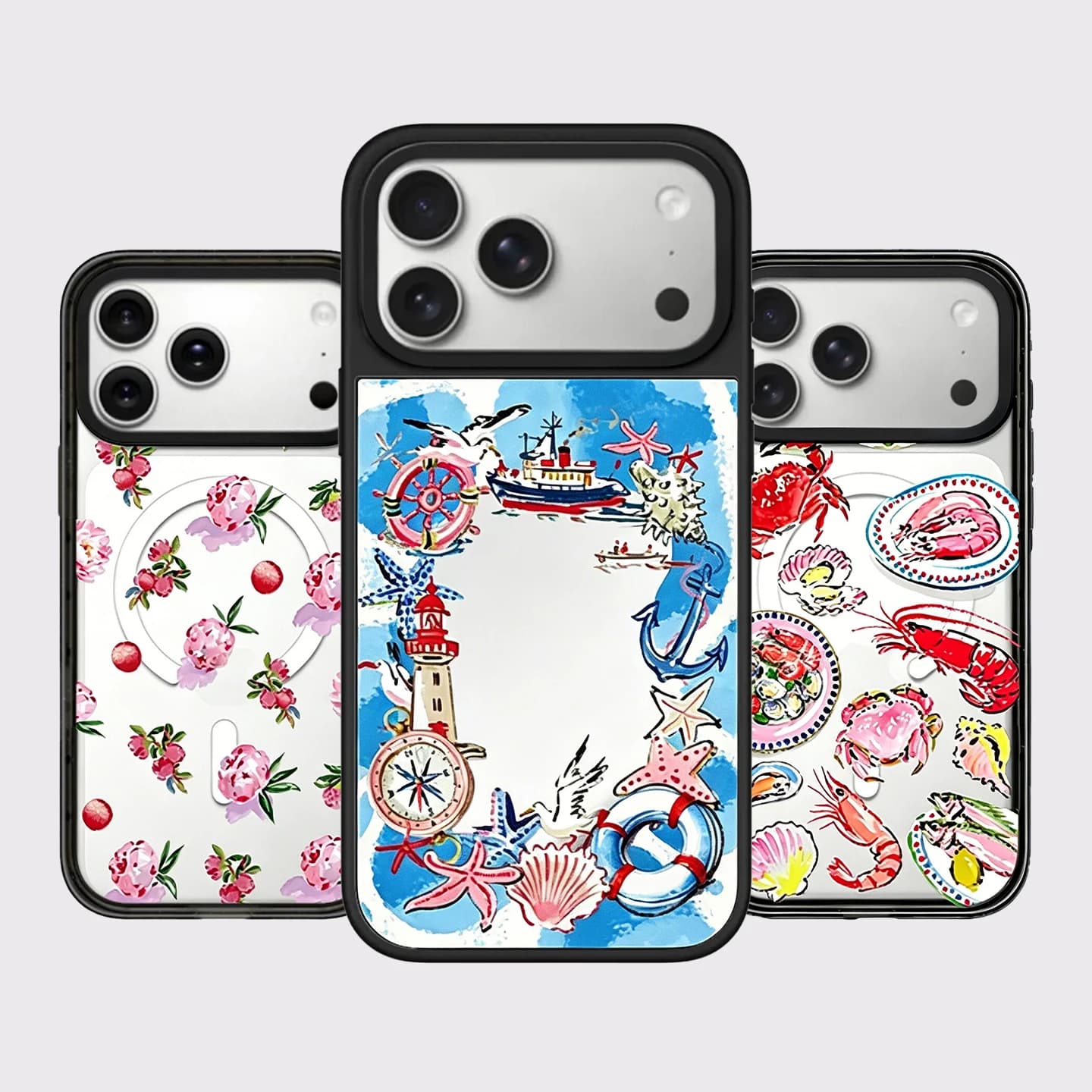 Marine Culture Acrylic / Mirror Black Border Magnetic Phone Case Cover for IPhone 13 14 15 16 17 Pro Max Case for IPhone Air