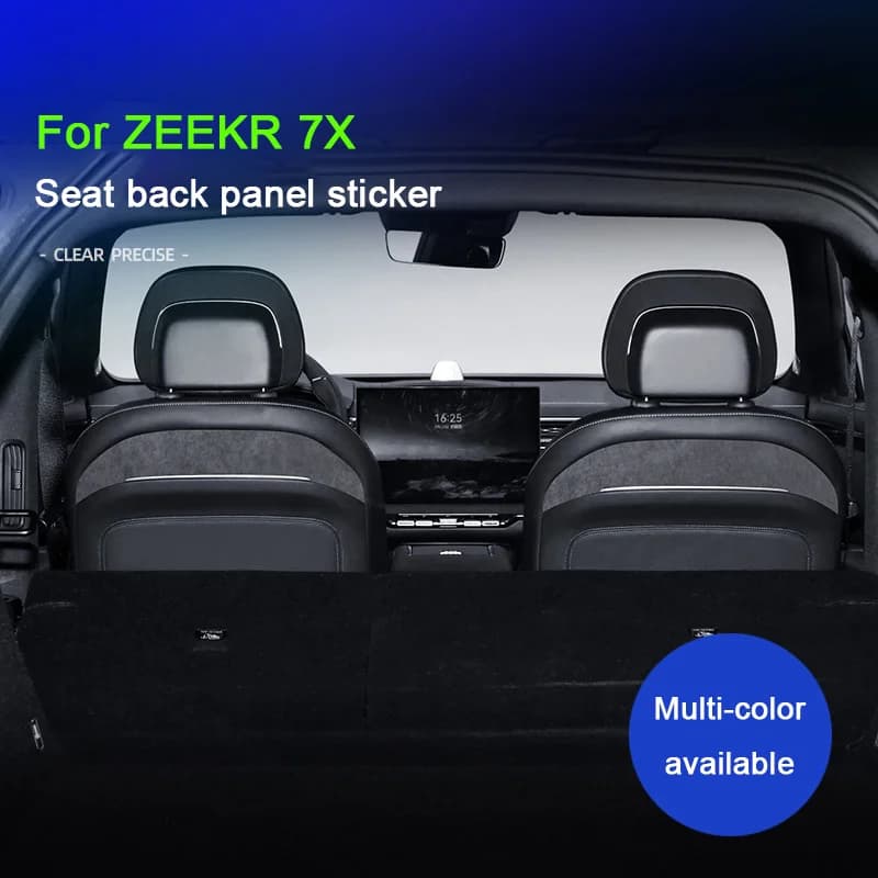 For ZEEKR 7X 2024 2025 Super Suede Seat Back Rear Side Panel Protective Sticker Decorative Interior Modified Car Accessories