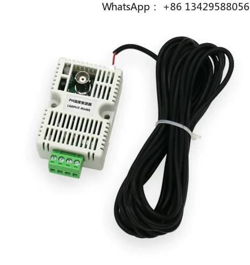 pH Temperature Transmitter Sensor, 4-20mA RS485 Output, Online One-Key Calibration Module for Water Quality Monitoring