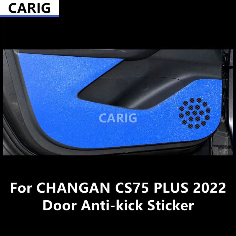 For CHANGAN CS75 PLUS 2022 Door Anti-kick Sticker Modified Carbon Fiber Pattern Interior Car Film Accessories Modification