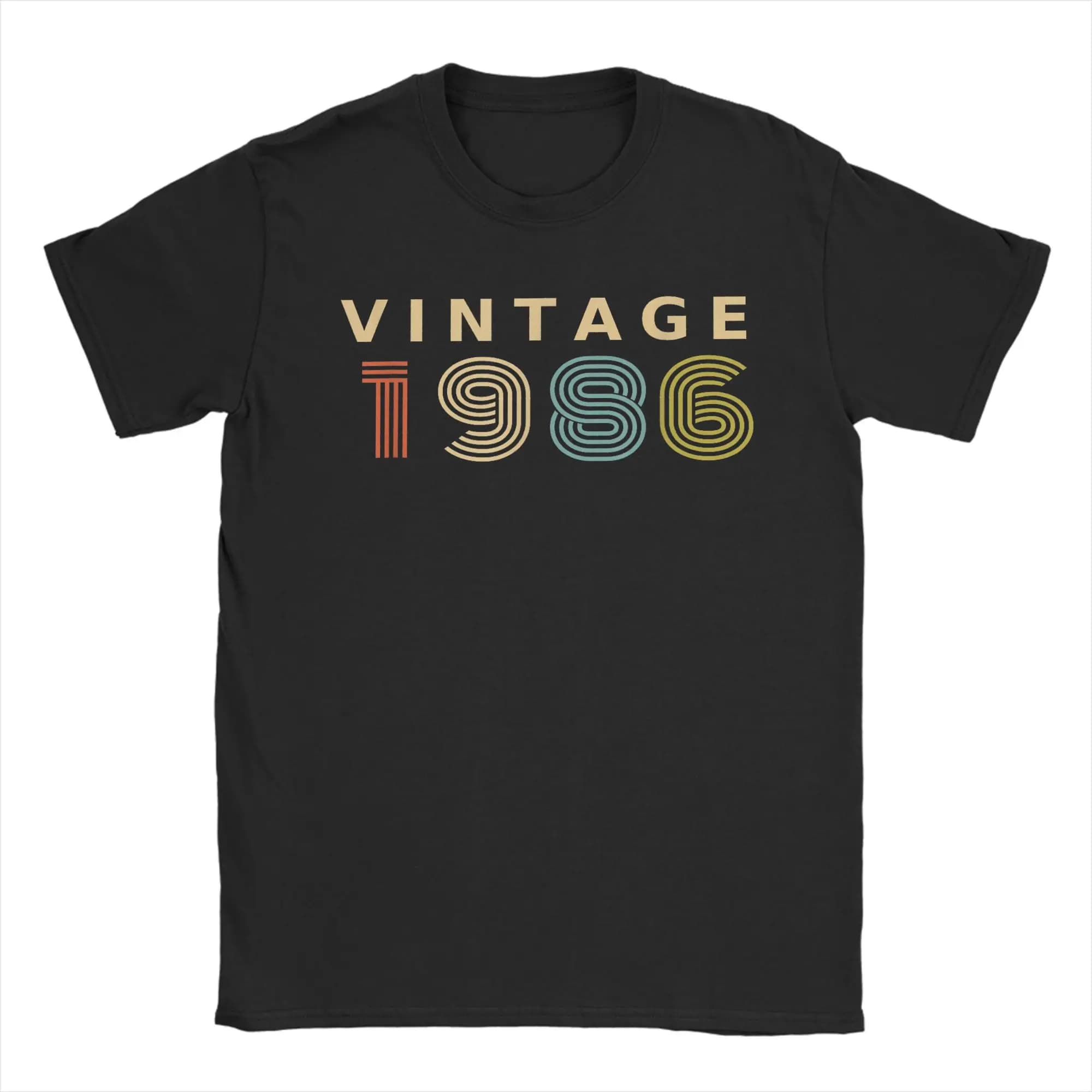 Leisure Vintage 1986 40th Birthday T-Shirt for Men Round Collar 100% Cotton T Shirt  Short Sleeve Tee Shirt 6XL Clothes