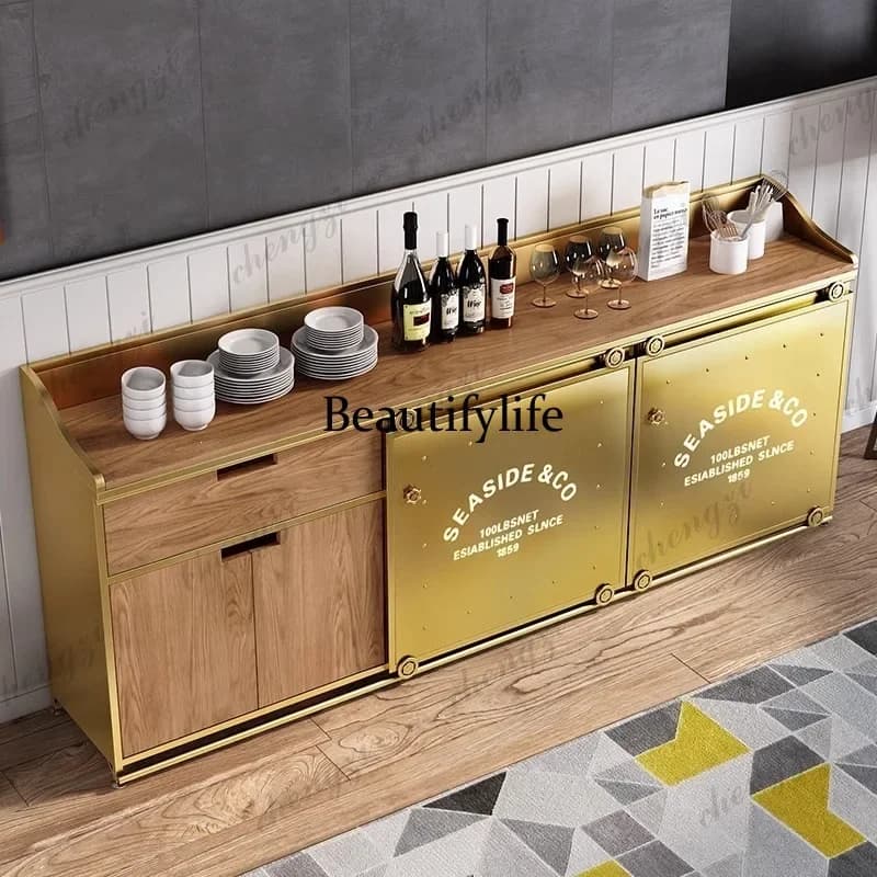 Z138 Wrought iron industrial style dining table coffee tea counter home American retro locker