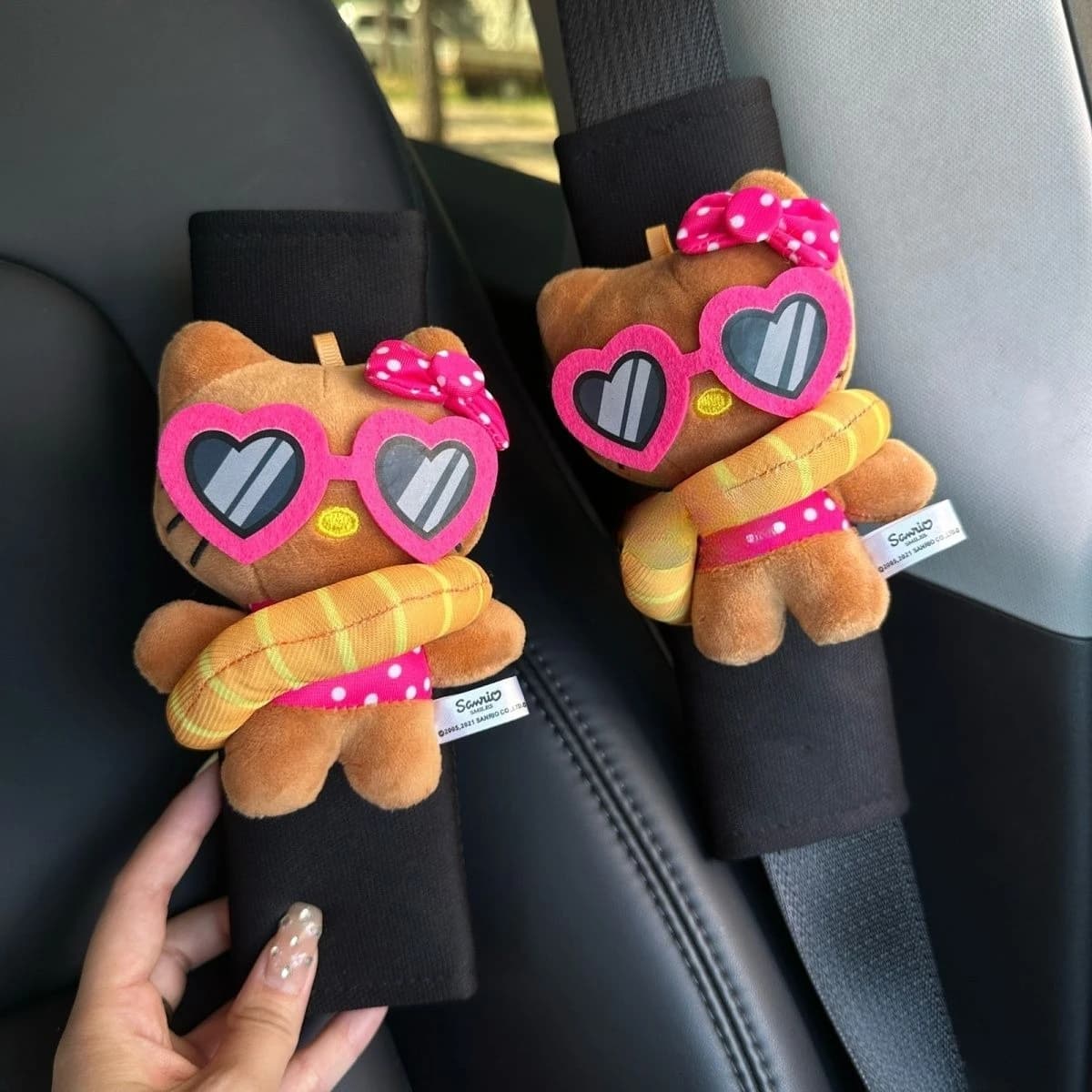 Car Seat Belt Cover Cute Cartoon Adjustable Shoulder Cover Breathable Protection Pad Auto Interior Accessories Decorate