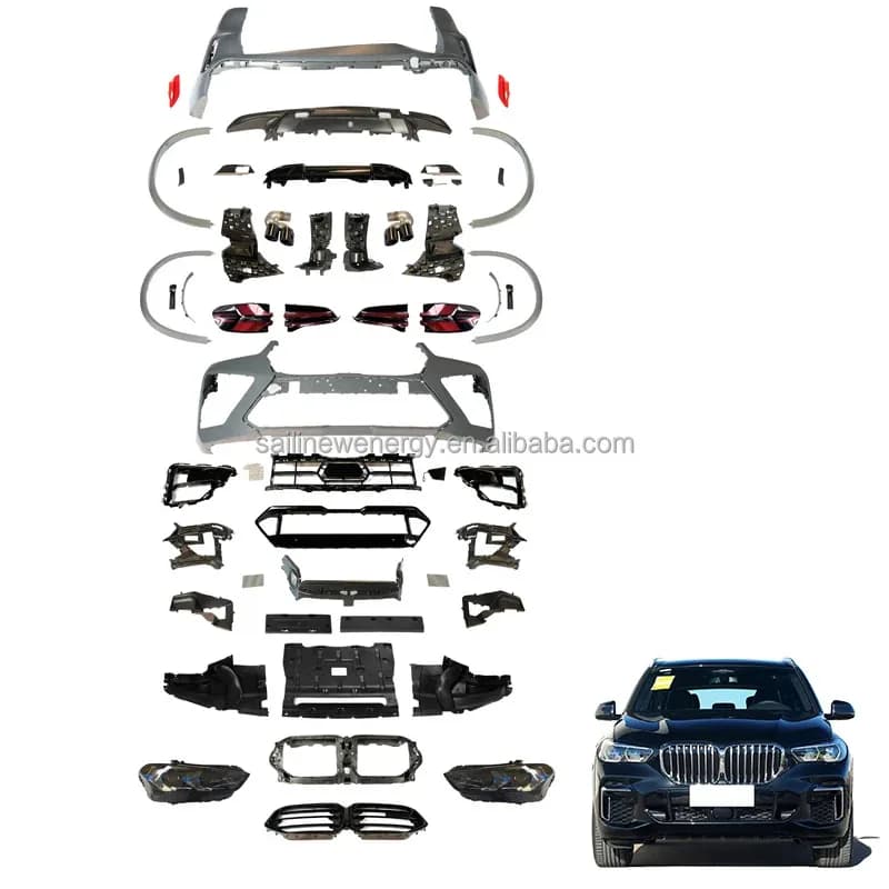 S X5M Exterior Accessories Auto Car Side Skirt Front Rear Bumper Full Conversion Bodykit For X5 G05 Lci