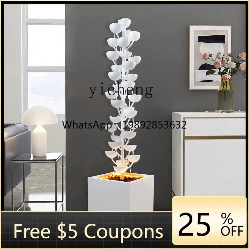 L2-4  floor-to-ceiling flowing water ornament indoor fountain water feature modern home soft decoration