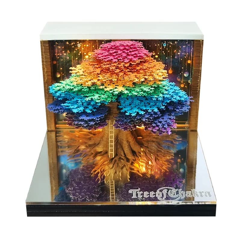 2027 3D Calendar Memo Pad Led Time Piece Calendar Tree of Chakra Desk Calendar Paper Carving Sticky Calendar For Christmas Gifts