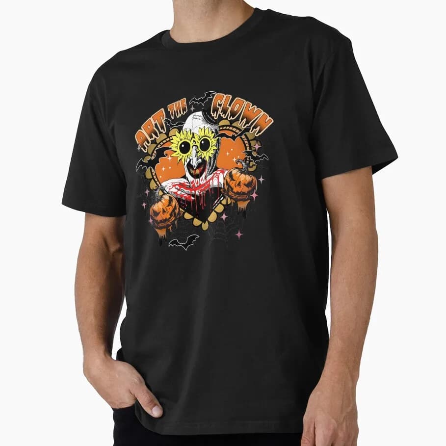 Retro Horror Movie Terrifier Art The Clown Killer Scary Halloween Gift T Shirt 0807 Short Sleeve Graphic clothes All size tops
