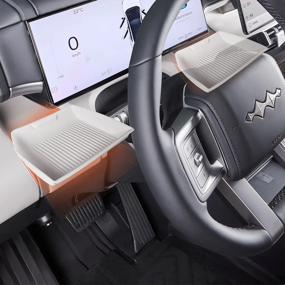 2 Pcs For BYD Leopard 7/Titanium 7/Super 7 Steering Wheel Storage Box Interior Accessories Silicone Pad For Central Control