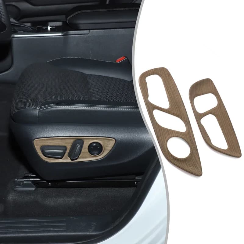 ABS Carbon Fiber 2Pcs For Toyota Land Cruiser Prado 2024+ Car Electric Seat Adjustment Panel Decorative Stickers Car Accessories