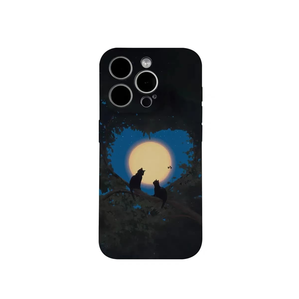 Ins Cat Under The Black Moon Case for IPHONE 17Air 16ProMax 15 14 13 12 11 PRO Plus Acrylic TPU Two in One Magnetic Phone Cases