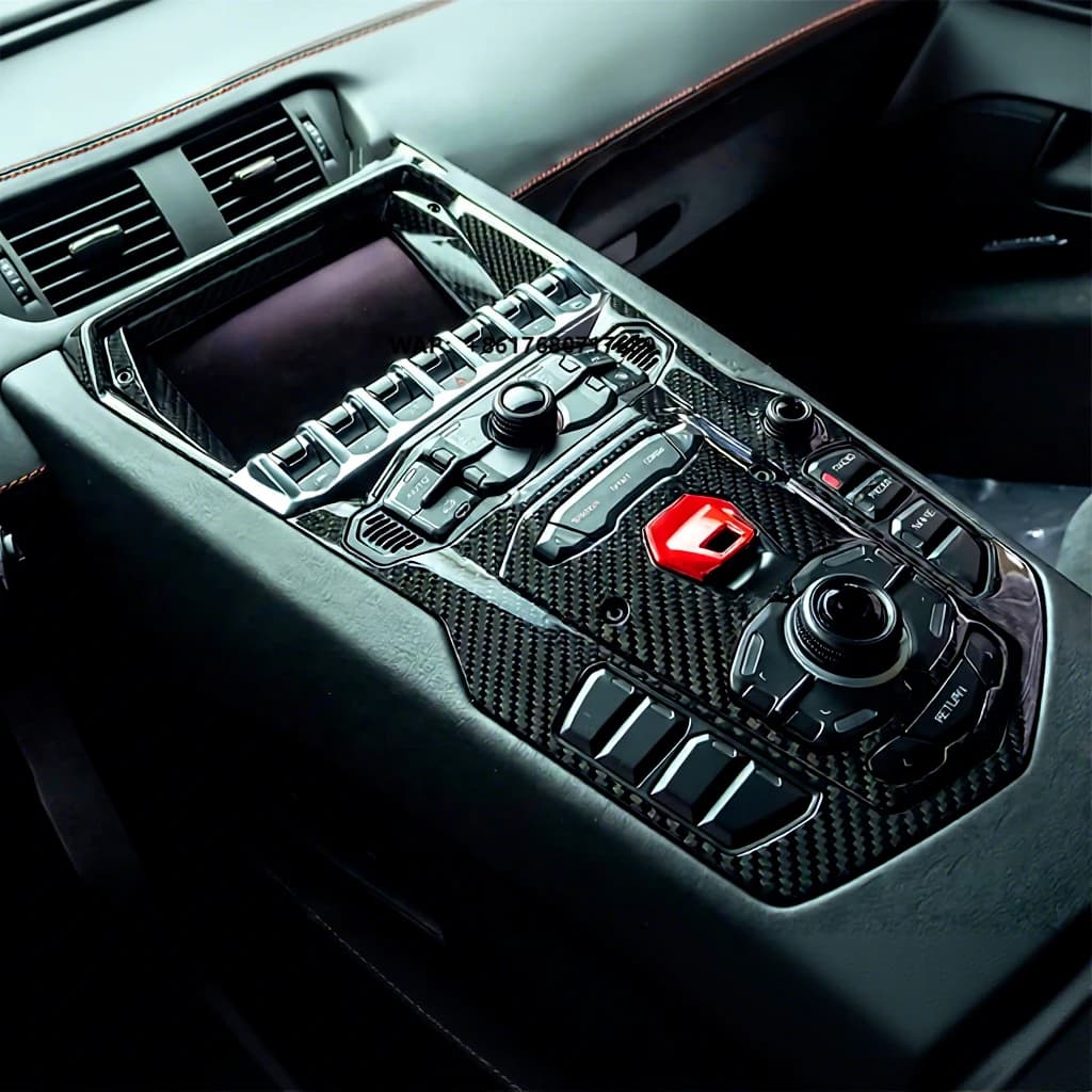 Car Accessories Real Carbon Fiber Center Control Panel Cover Trim Decoration for Aventador LP700 Interior Trim