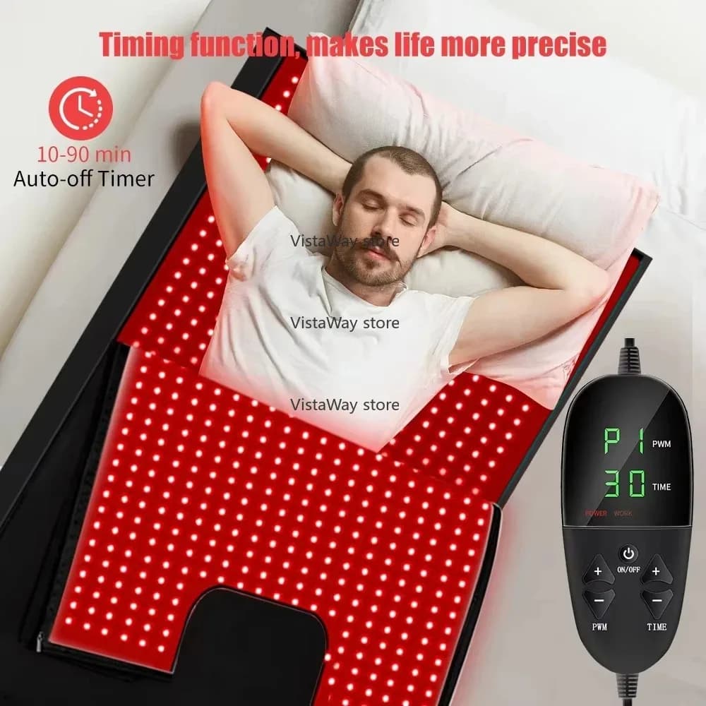 Oversized Red Light Therapy Mat LED 660&850nm Near Sleeping Bag Blanket Large Pads for Full Whole Body Care Home Use