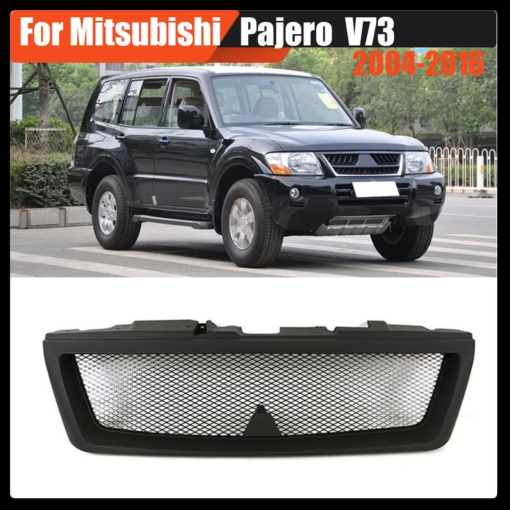 Modified Bumper Grilles Front Grille Cover Car Racing Grills Mesh Mask With Letter Grill For Mitsubishi Pajero V73 2004-2016