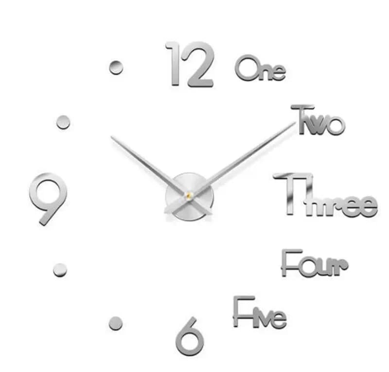 Customized high-quality acrylic creative living room decoration DIY silent wall clock European style clock mirror